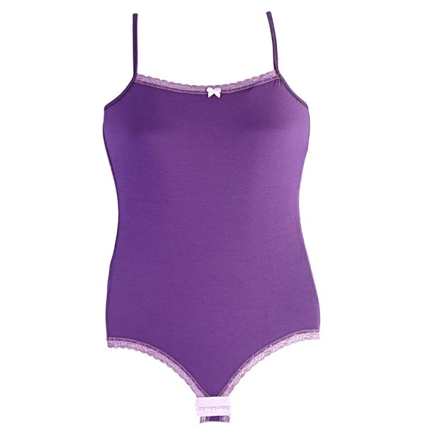 Боди бельо с тънки презрамки First dark purple