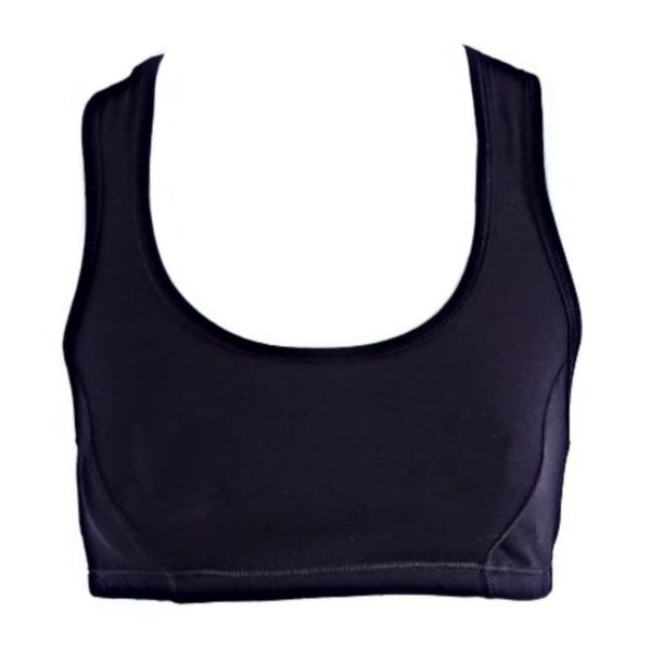 Памучно бюстие с широка презрамка черно Спорт