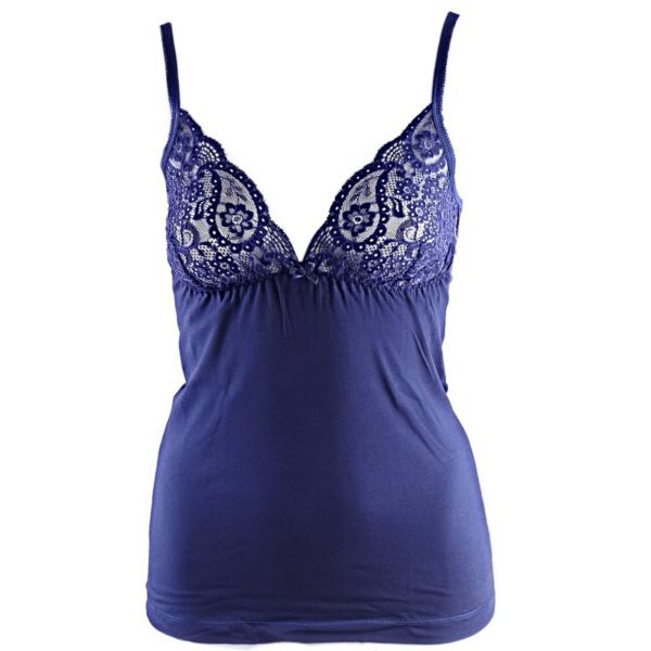 Памучен потник с тънки презрамки