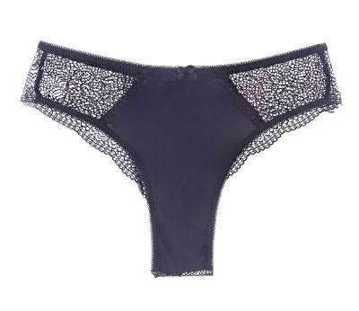 Luxury black lace brazilian briefs Black lace