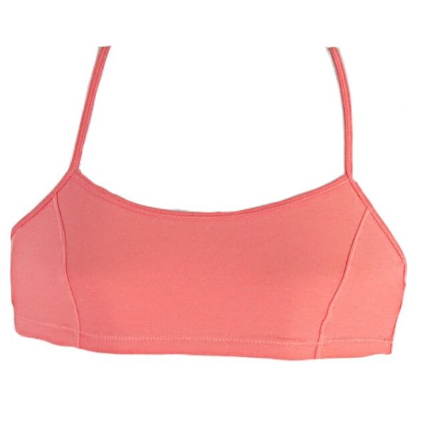 Бюстие от памук с тънки презрамки Sporty peach