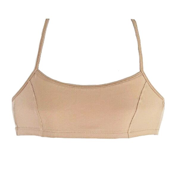 Памучно бюстие с тънки презрамки Sporty beige
