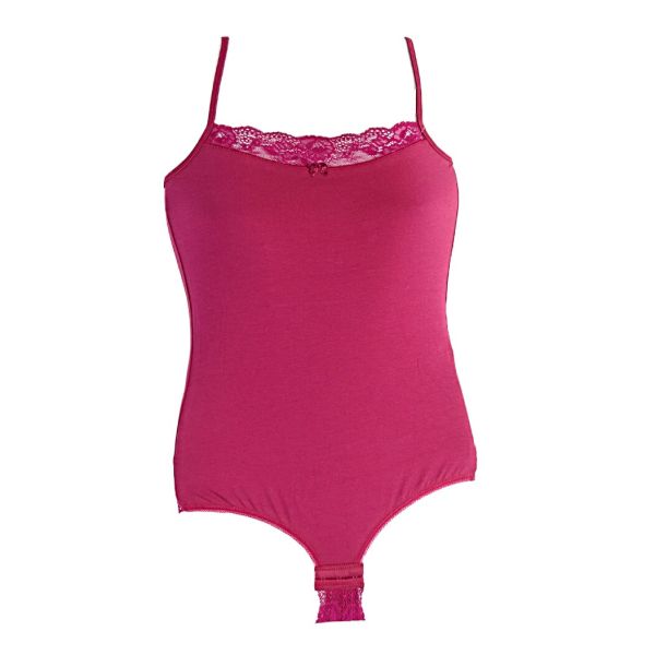 Bodysuit in cotton and lace Choice burgundy