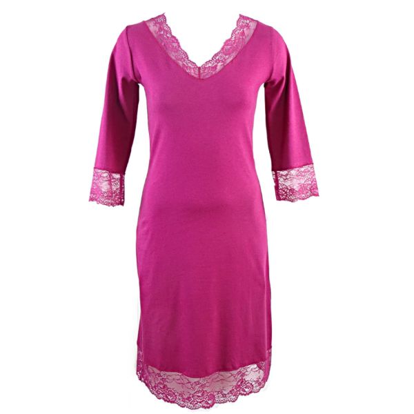 Nightwear Cotton lace burgundy