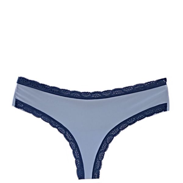 Clear brazilian with lace accents Elegance