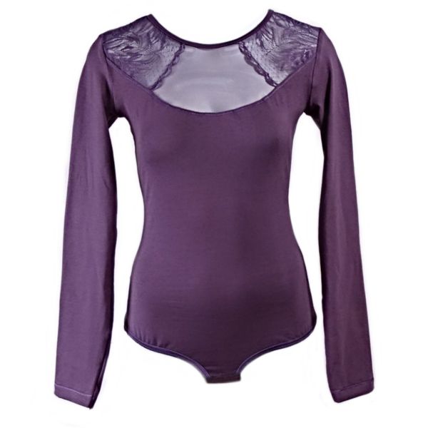 Body blouse with long sleeves in dark ash Monica