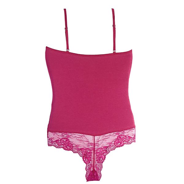 Bodysuit in cotton and lace Choice burgundy