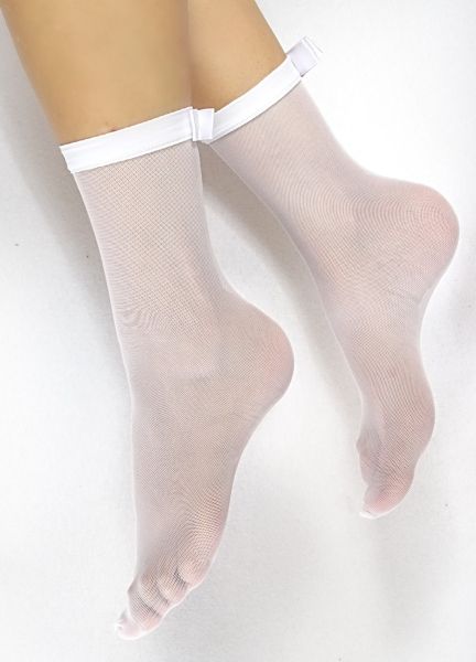 Socks Saten chick white