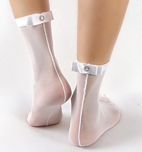 Socks Saten chick white