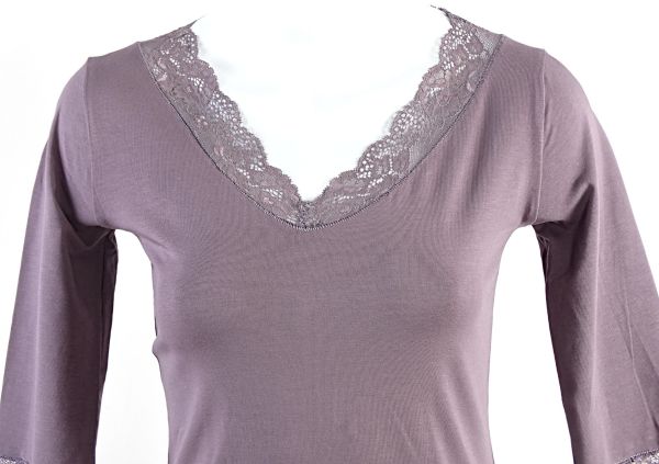 Nightwear Cotton lace dark ash
