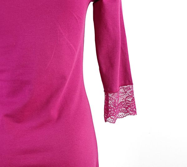 Nightwear Cotton lace burgundy