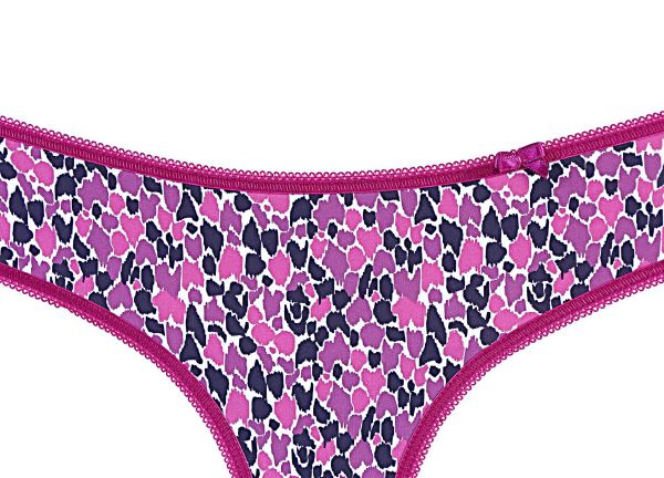 Microfiber brazilian with cute print Burgundy spots