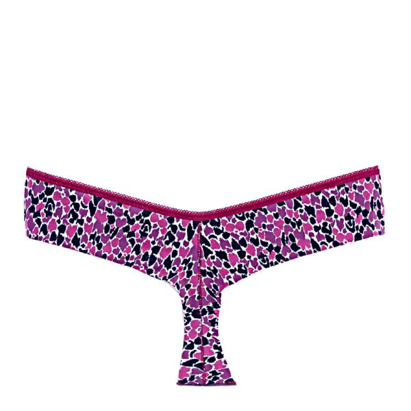 Microfiber brazilian with cute print Burgundy spots