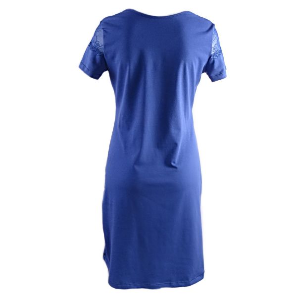 Cotton nightgown Spring blue