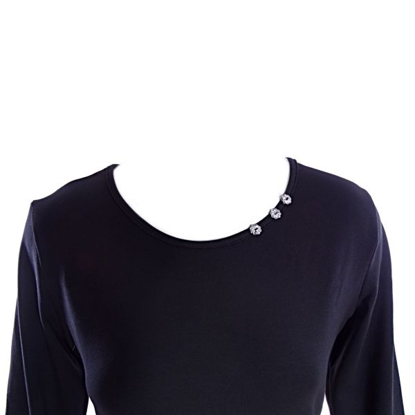 Cotton nightgown Sparkling romance black