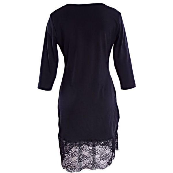 Cotton nightgown Sparkling romance black