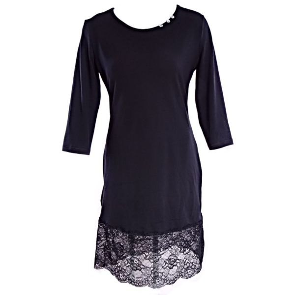 Cotton nightgown Sparkling romance black