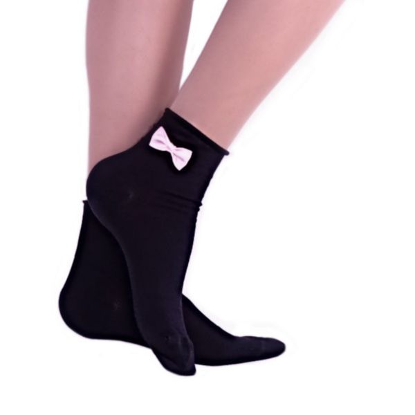 Cotton socks without elastic Pink spy black
