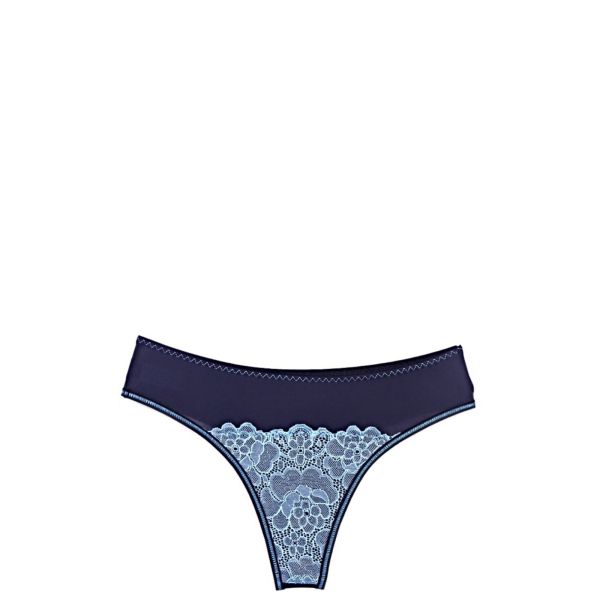 Women's string in black and blue Elinor