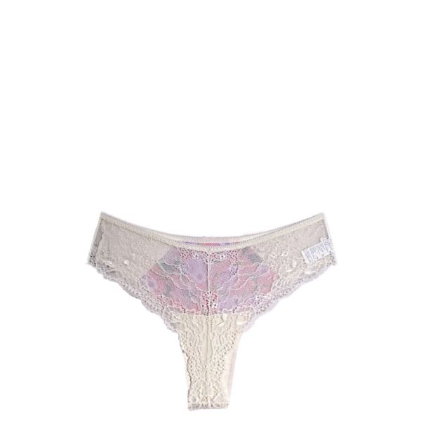 Lace brazilian with print Flora Champagne