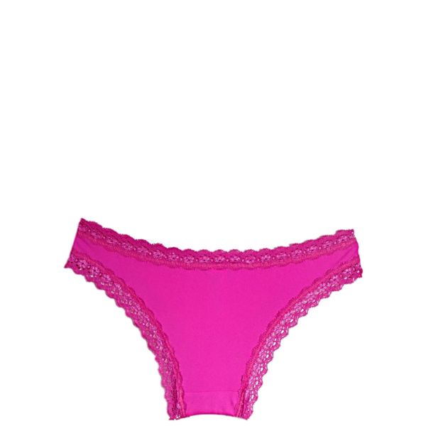 Bikini with lace accents in cyclamen Fines