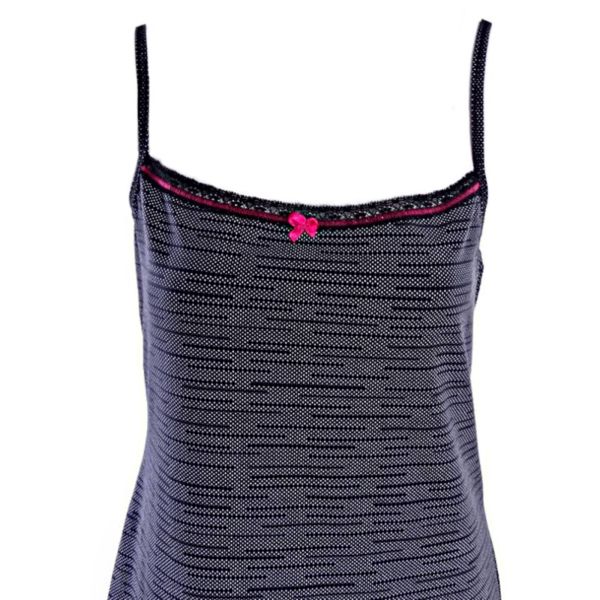 Cotton nightgown with thin straps Black pixels