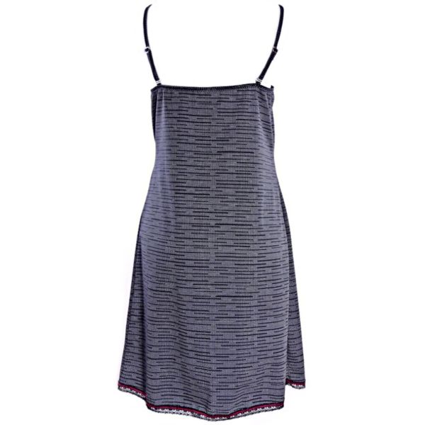 Cotton nightgown with thin straps Black pixels