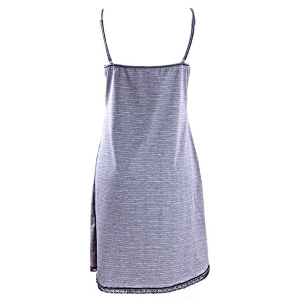 Cotton nightgown with thin straps Grey pixels