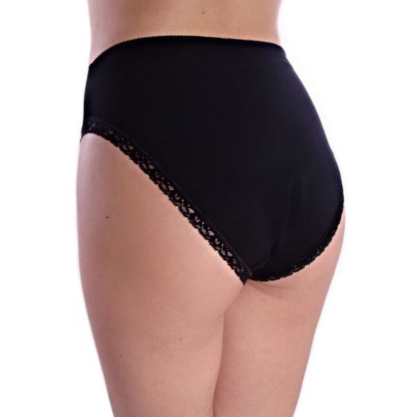 High waist cotton bikini in black Stacy