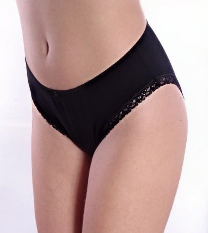 High waist cotton bikini in black Stacy