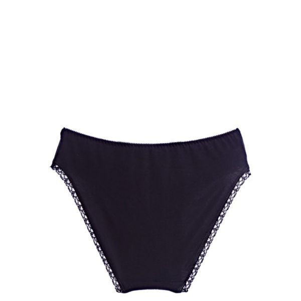 High waist cotton bikini in black Stacy