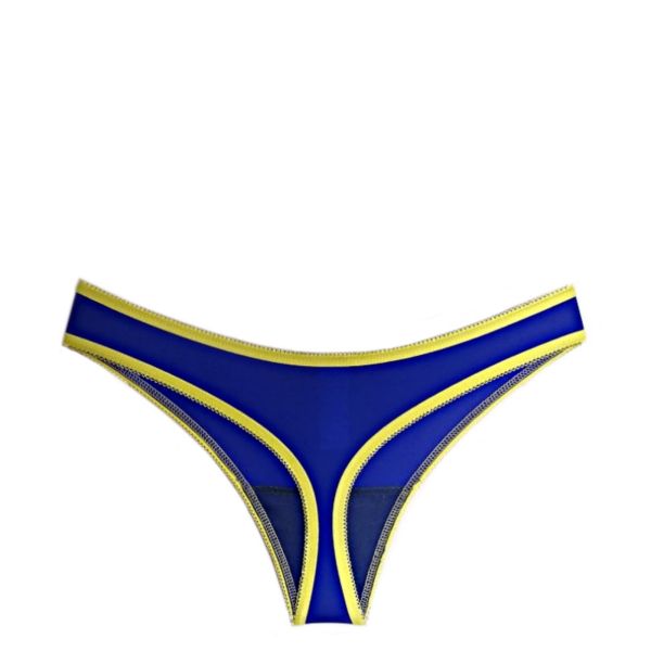 Women's string in blue and yellow