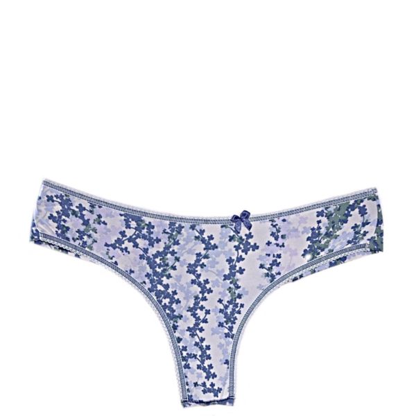 Microfiber brazilian with print Blue flowers