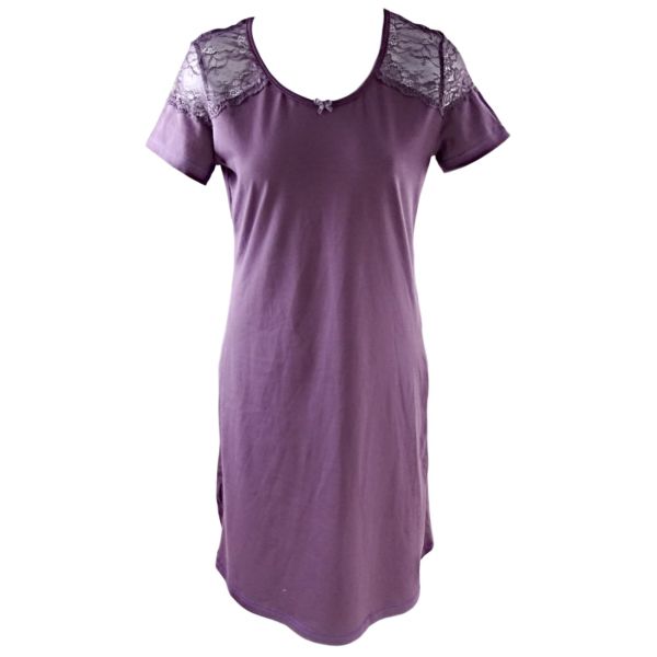 Cotton nightgown in dark ash Spring