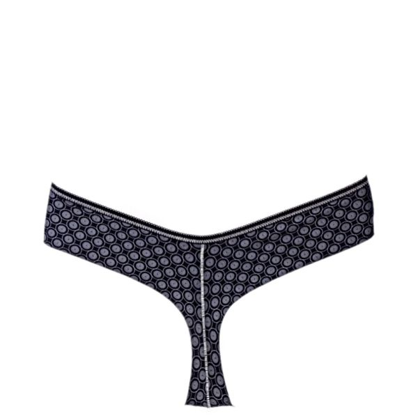 Microfiber brazilian with print Grey circles