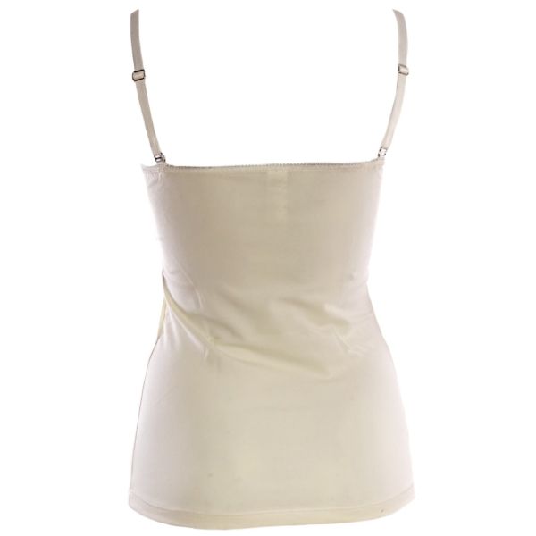 Cotton top with lace in champagne