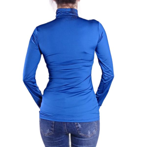 Polo blouse with long sleeves Blue