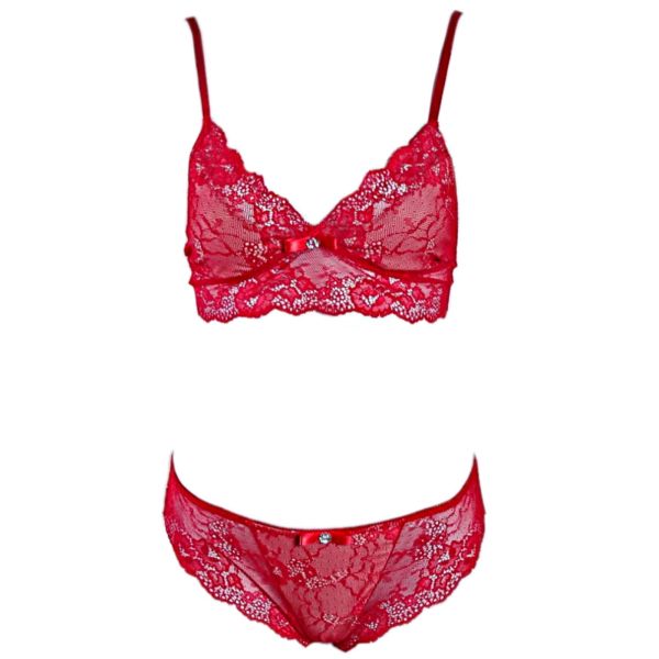 Sexy lace set in red and beige Sweety