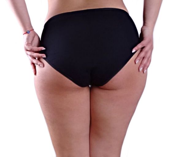 Дълбоки памучни бикини с дантела High