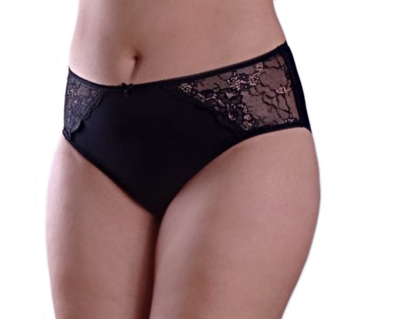 Дълбоки памучни бикини с дантела High