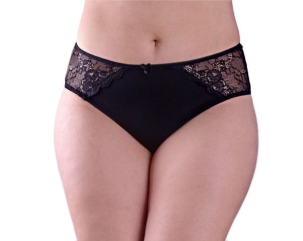 Дълбоки памучни бикини с дантела High