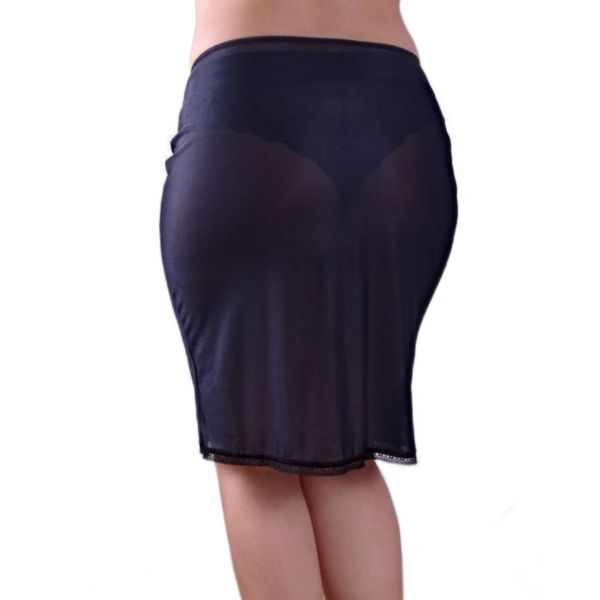 Long skirt petticoat in black Skin long