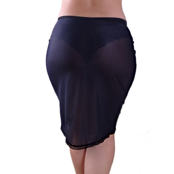 Long skirt petticoat in black Skin long