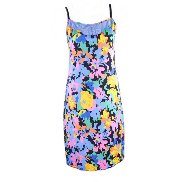 Colorful women's nightgown with thin straps Rainbow