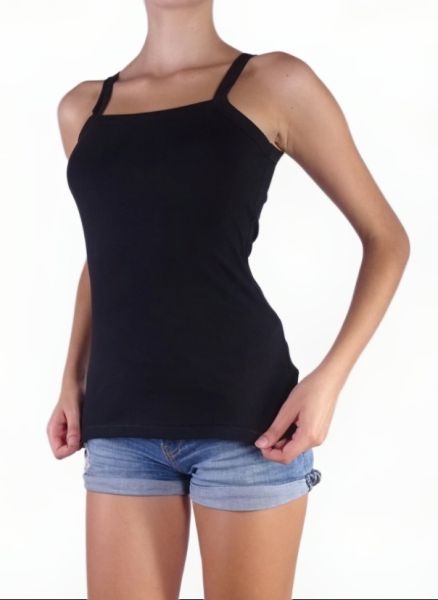 White women's tank top made of elastic cotton Feel good