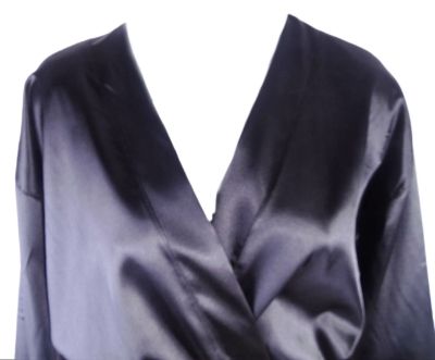 Women's satin robe Glory black
