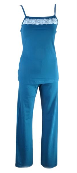 Luxurious 3-piece women's pajamas Comfy petrol