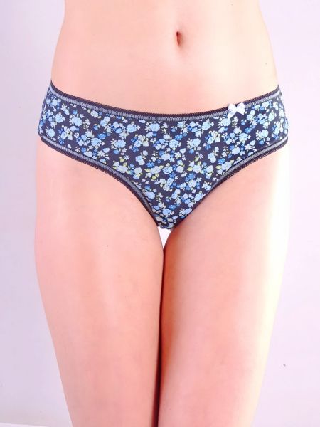 Low waist brazilian briefs sky blue flowers 