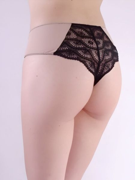 Luxury women's brazilian brieefs Beige and black