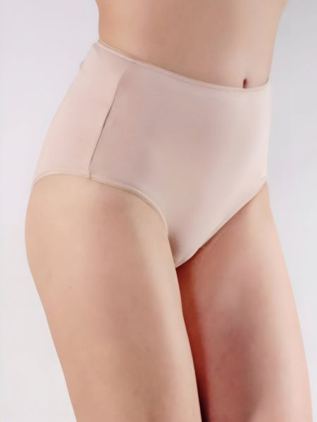 High-waisted cotton bikini in beige color Cotton comfort